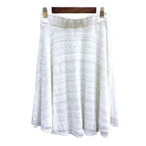 Jason Maxwell Lace Crochet Boho Ivory Slip Skirt Cottagecore